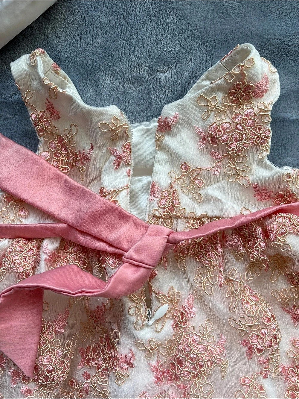 Princess Collection Floral Formal Dress Pink & White Baby 9M - Picture 3 of 8